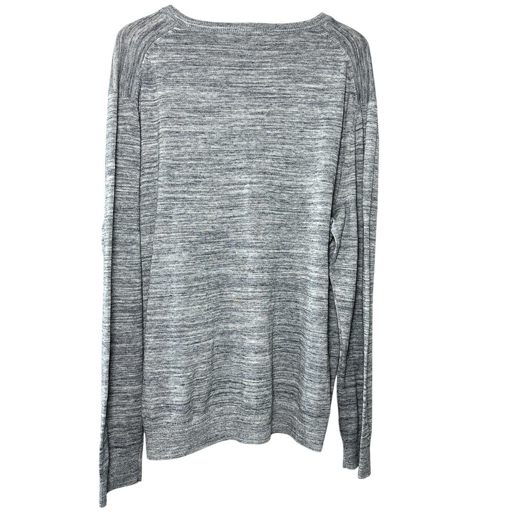 Express V-Neck Sweater Men's XXL Gray Marled Knit Minimal Preppy Workwear Modern - Picture 2 of 12